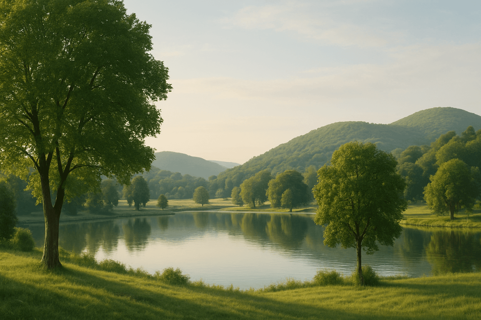 Example of a landscape photo with balanced frame composition showing harmonious and evenly distributed elements