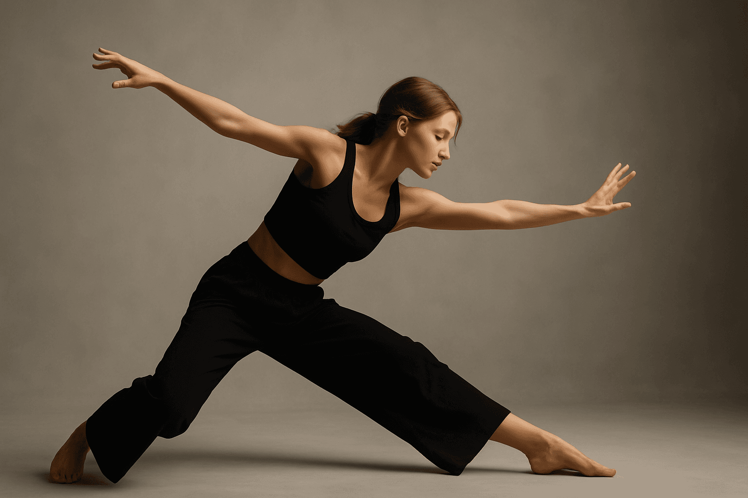 Dynamic composition showing a person in motion arranged with diagonal movement layout