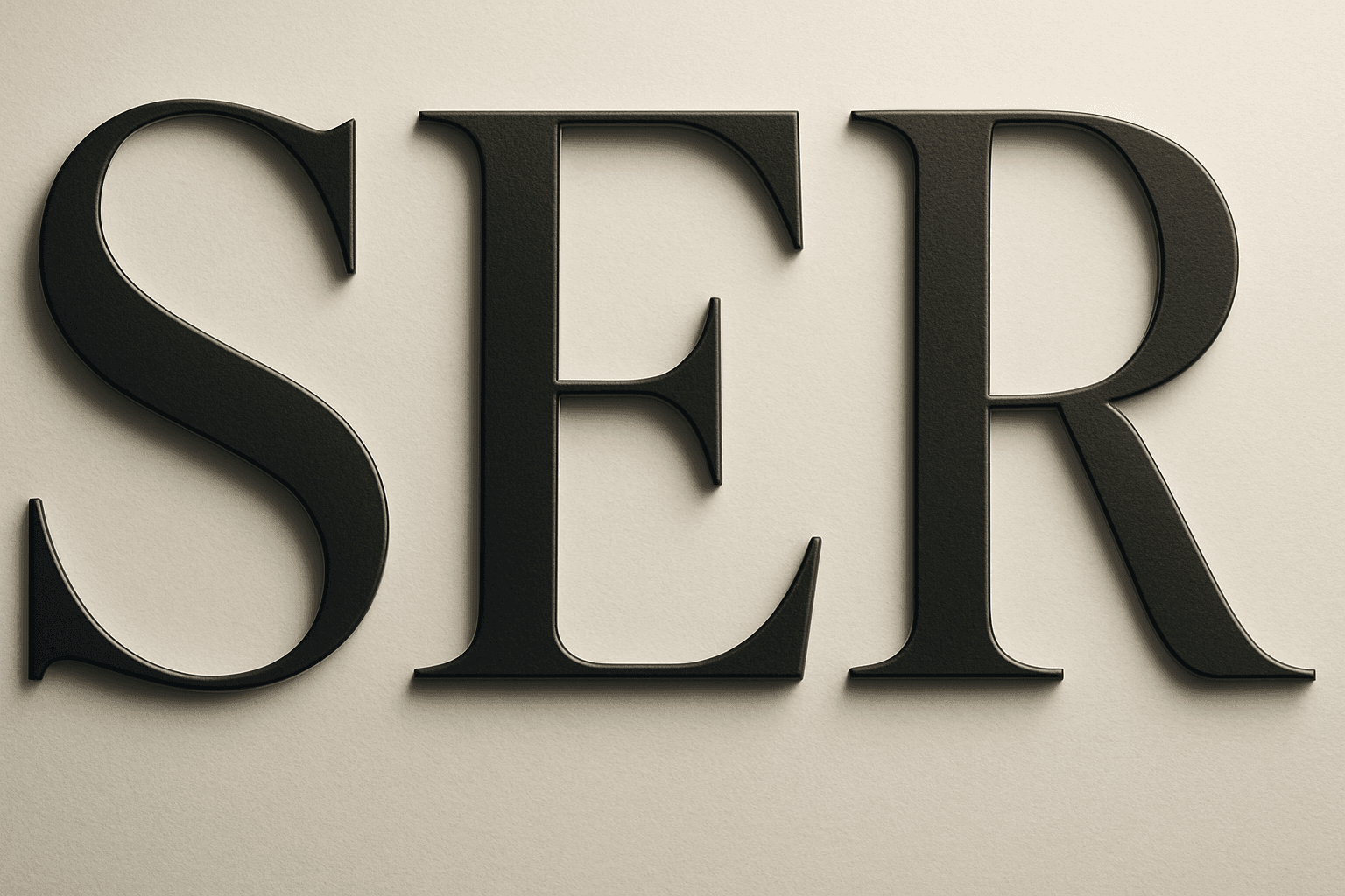 Close-up of elegant serif typography style with refined letterforms on a clean background