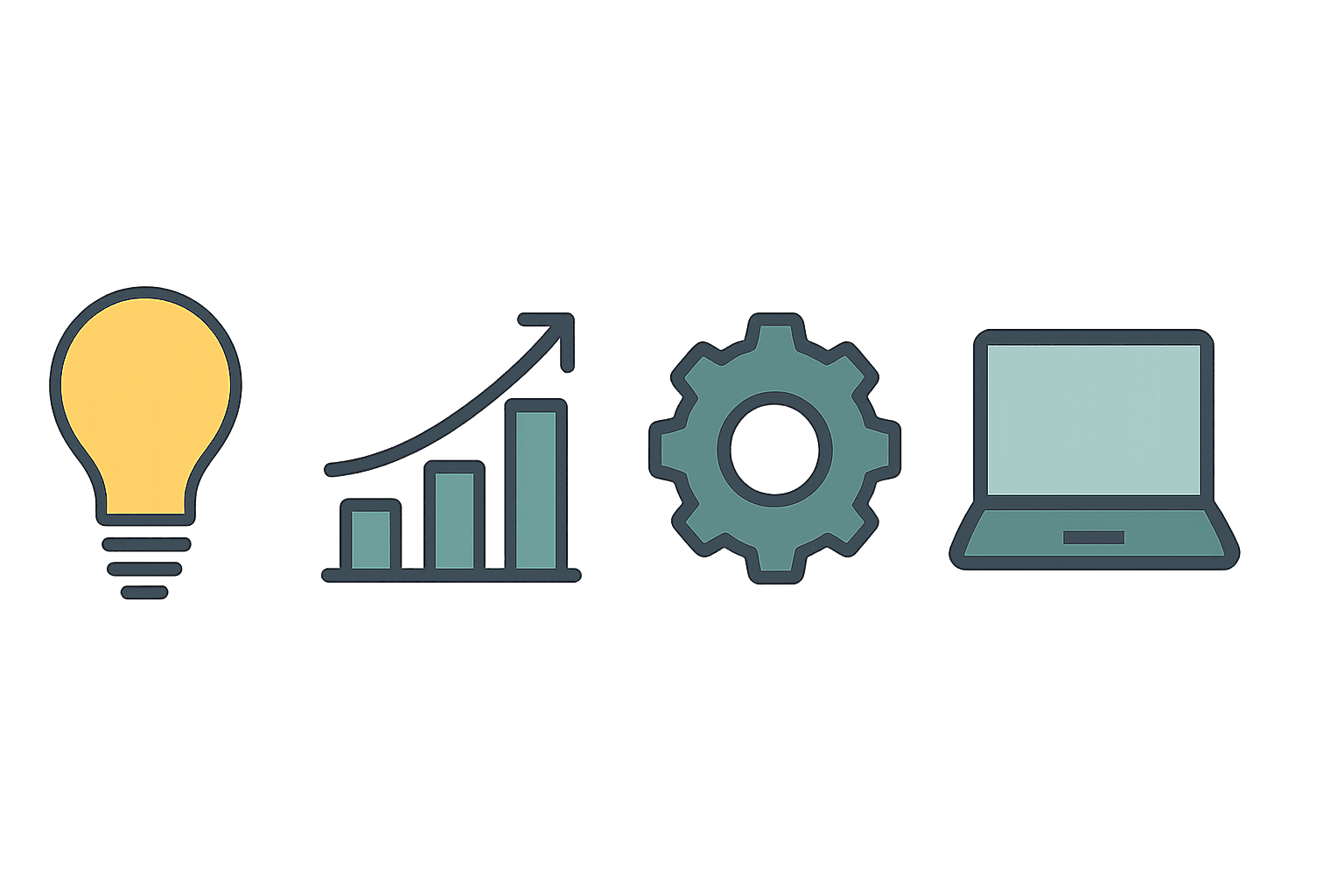 Minimalist Iconography Style example with simple geometric icons on clean background