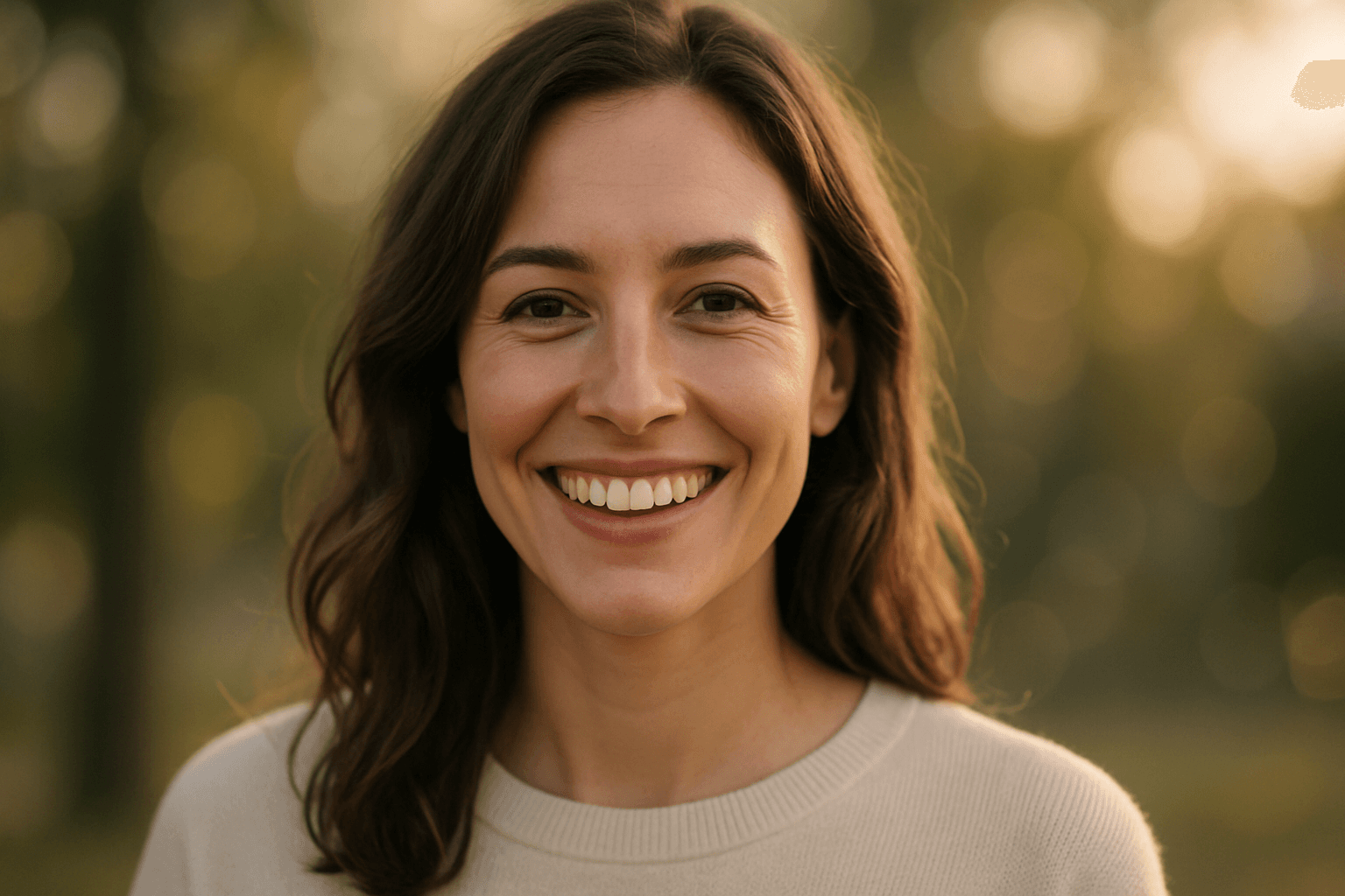 Portrait of a woman with a softly blurred background creating elegant depth