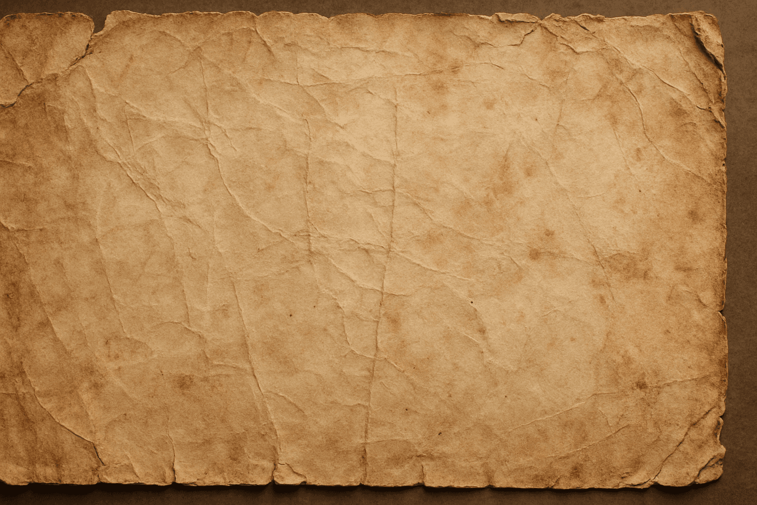 Close-up of vintage distressed paper texture with creases and stains