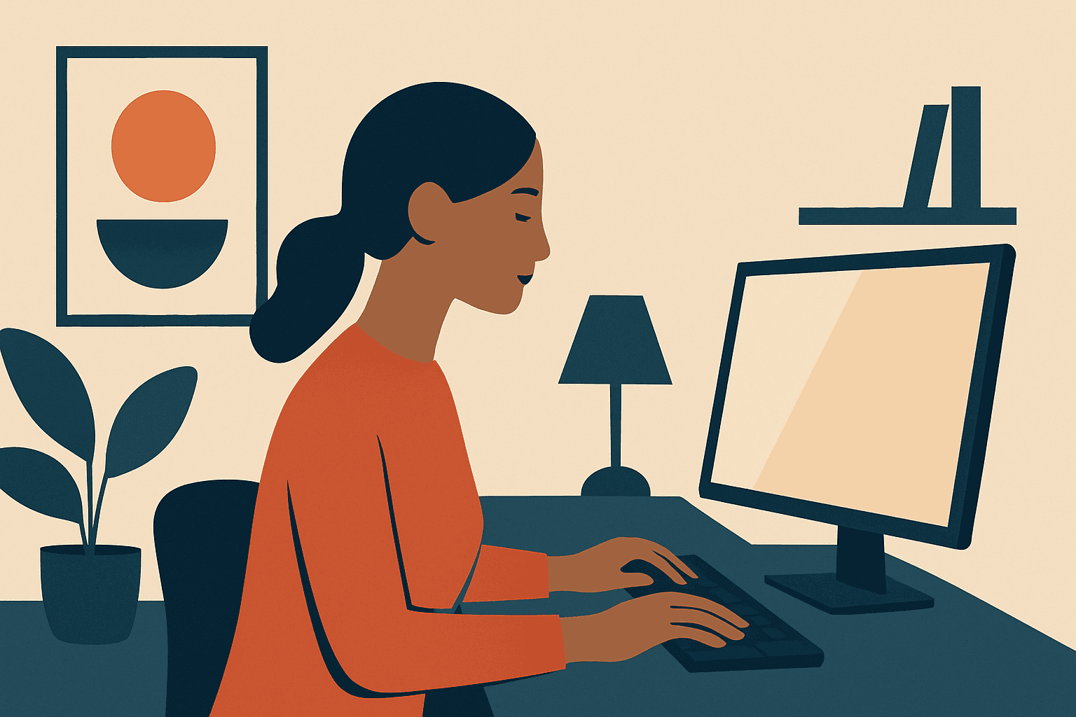 Flat graphic style illustration with clean lines and solid colors