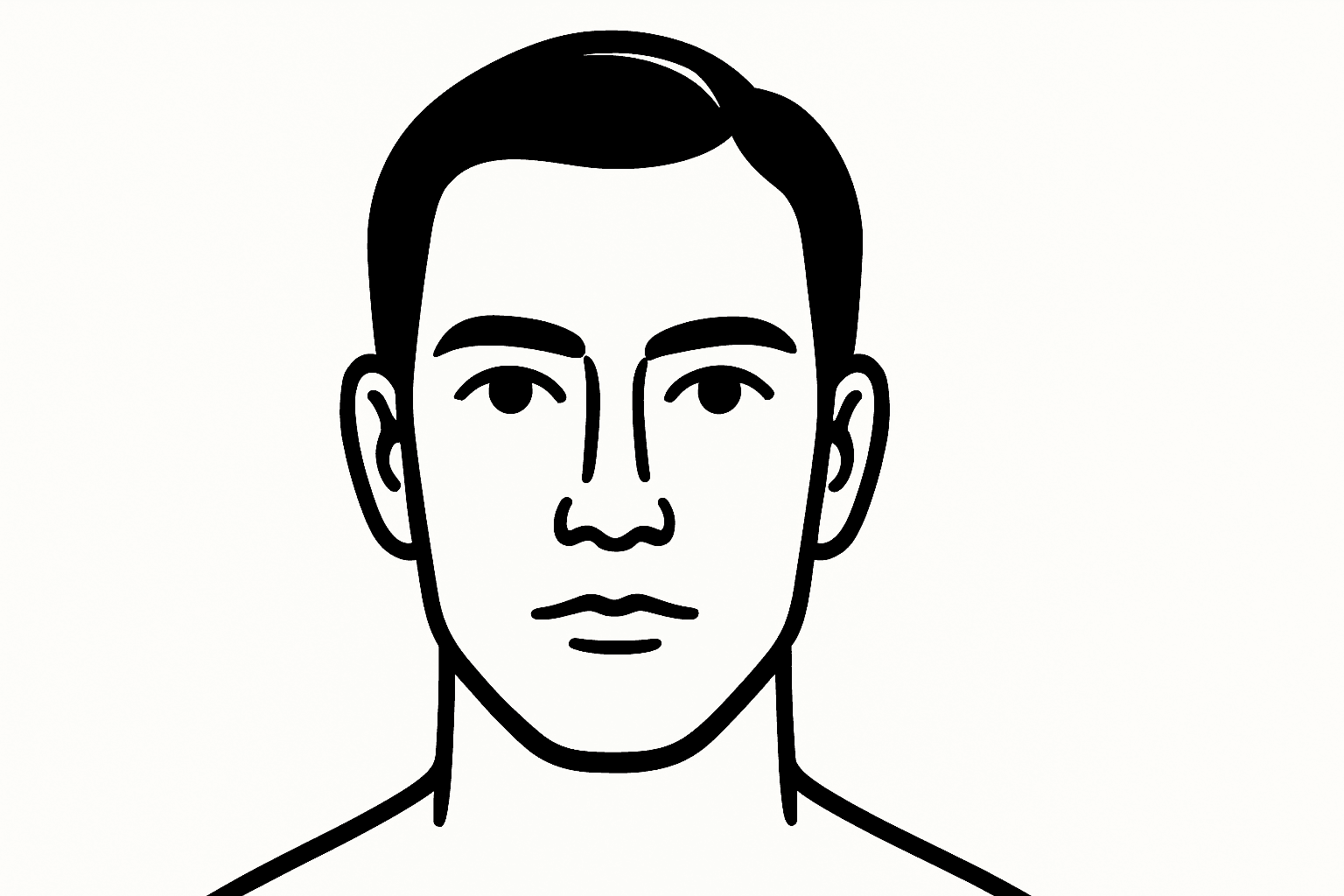 Minimalist graphic line art style illustration with clean black lines