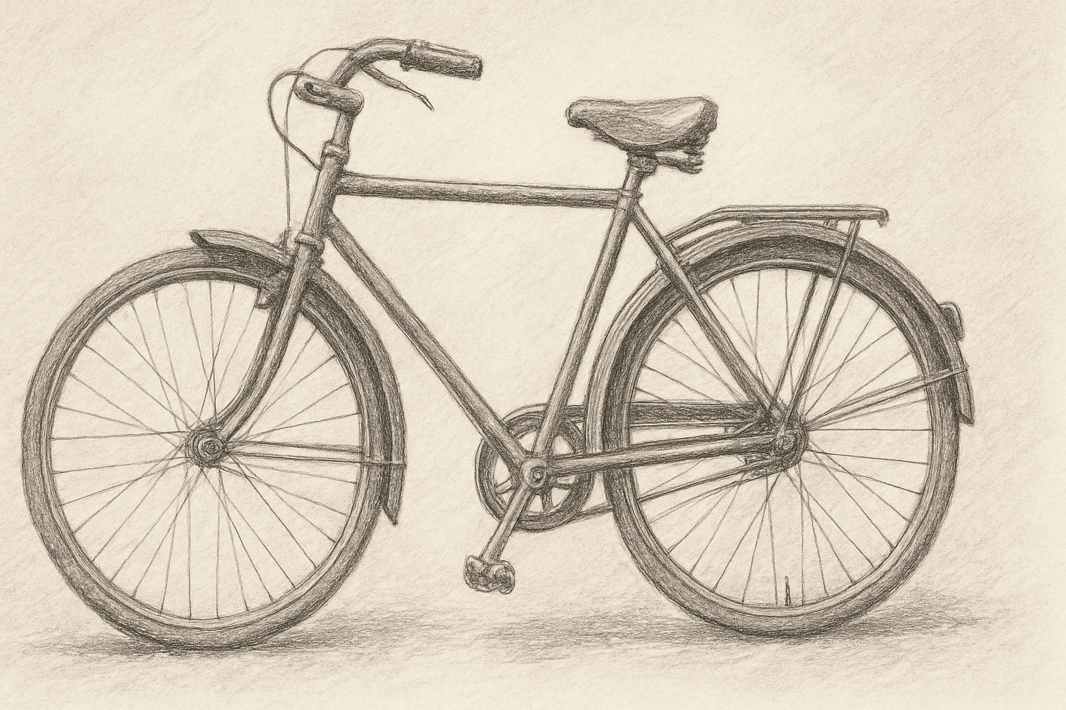 Hand rendered illustration style drawing showing textured pencil strokes and organic lines