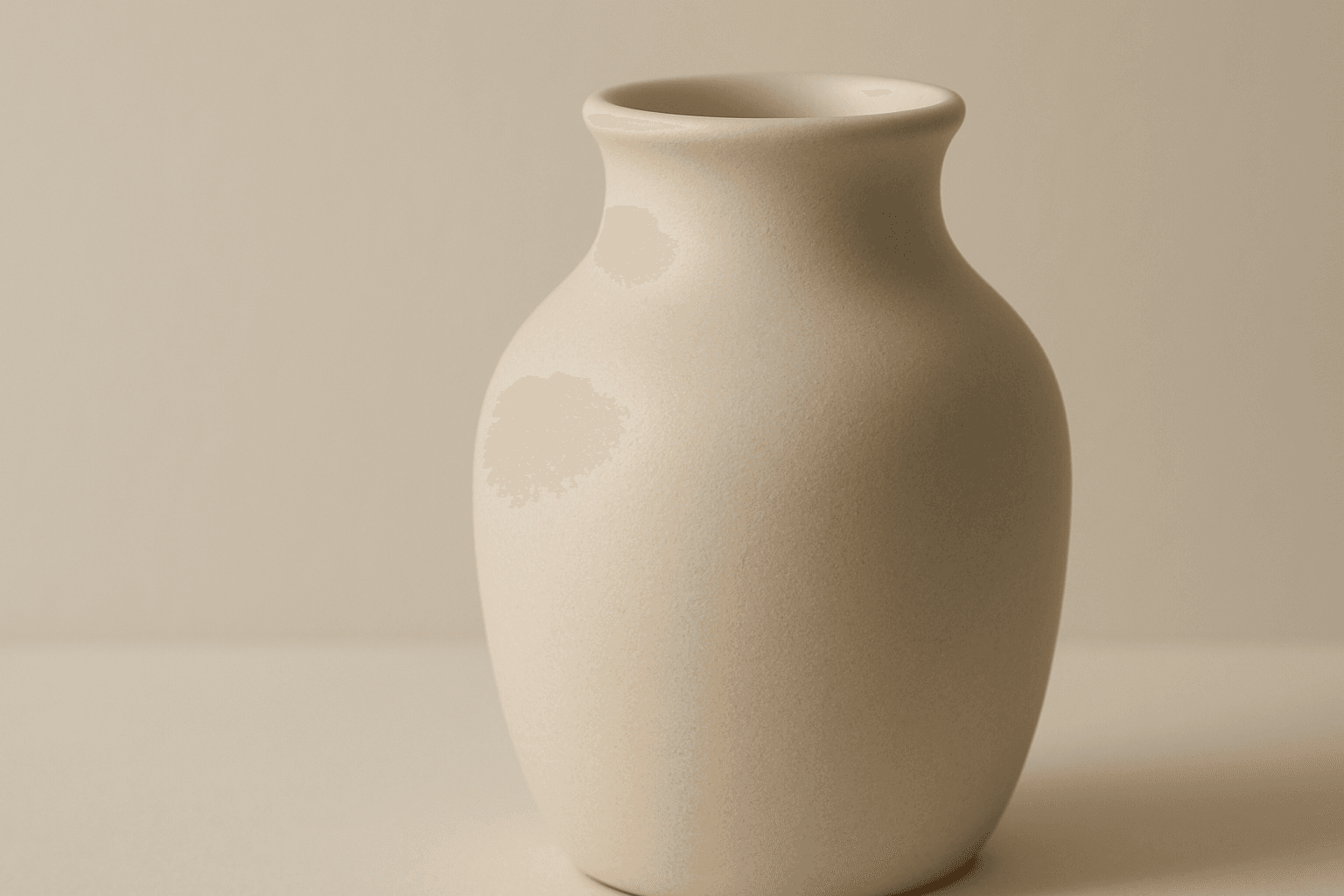 Close-up of a ceramic object with smooth matte surface texture under soft natural lighting