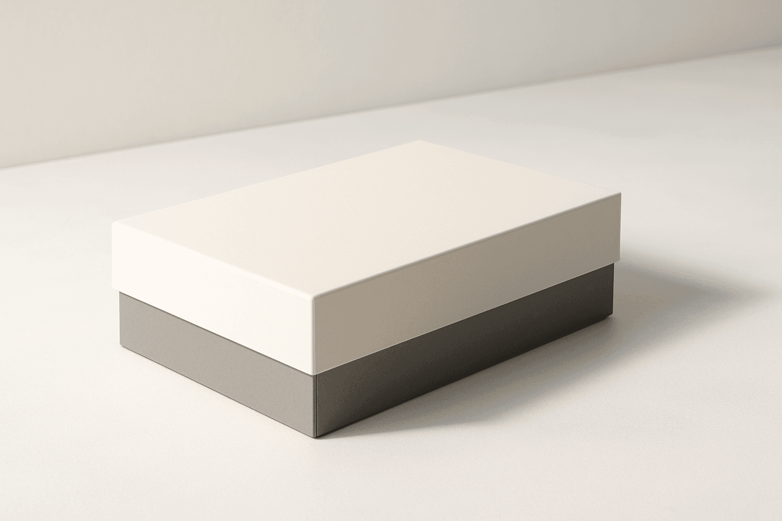 Premium clean and realistic packaging design presentation of a product box on white background