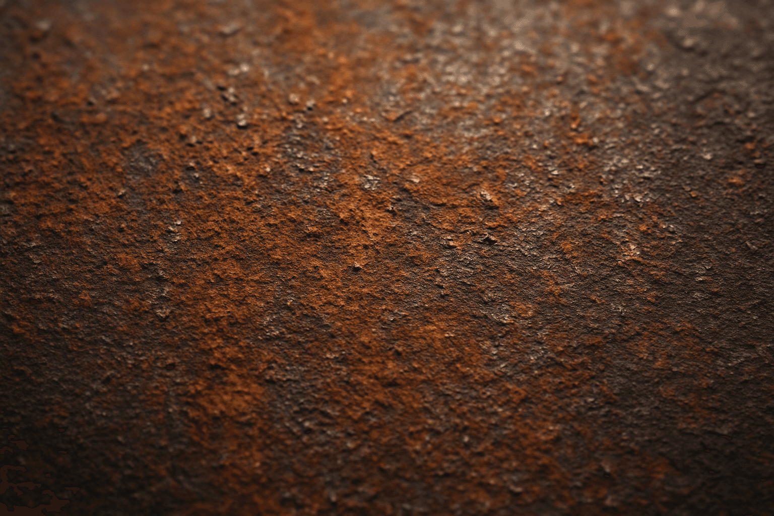 Close-up detailed rust texture effects on corroded metal surface with realistic lighting